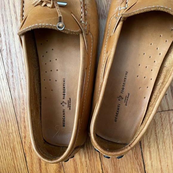 Vintage Leather Slip on Tomboy Masc Preppy Casual rubber outsole Moccasins Work - Picture 5 of 9